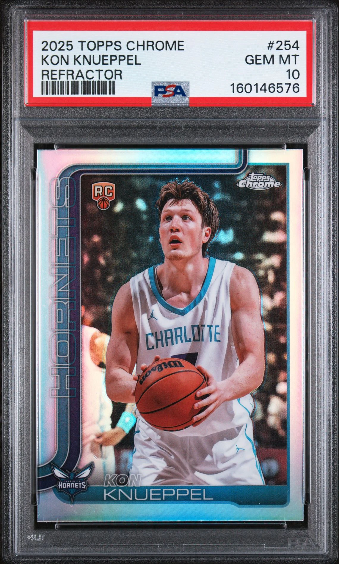 2025 Topps Chrome Kon Knueppel Refractor #254 RC PSA 10 front