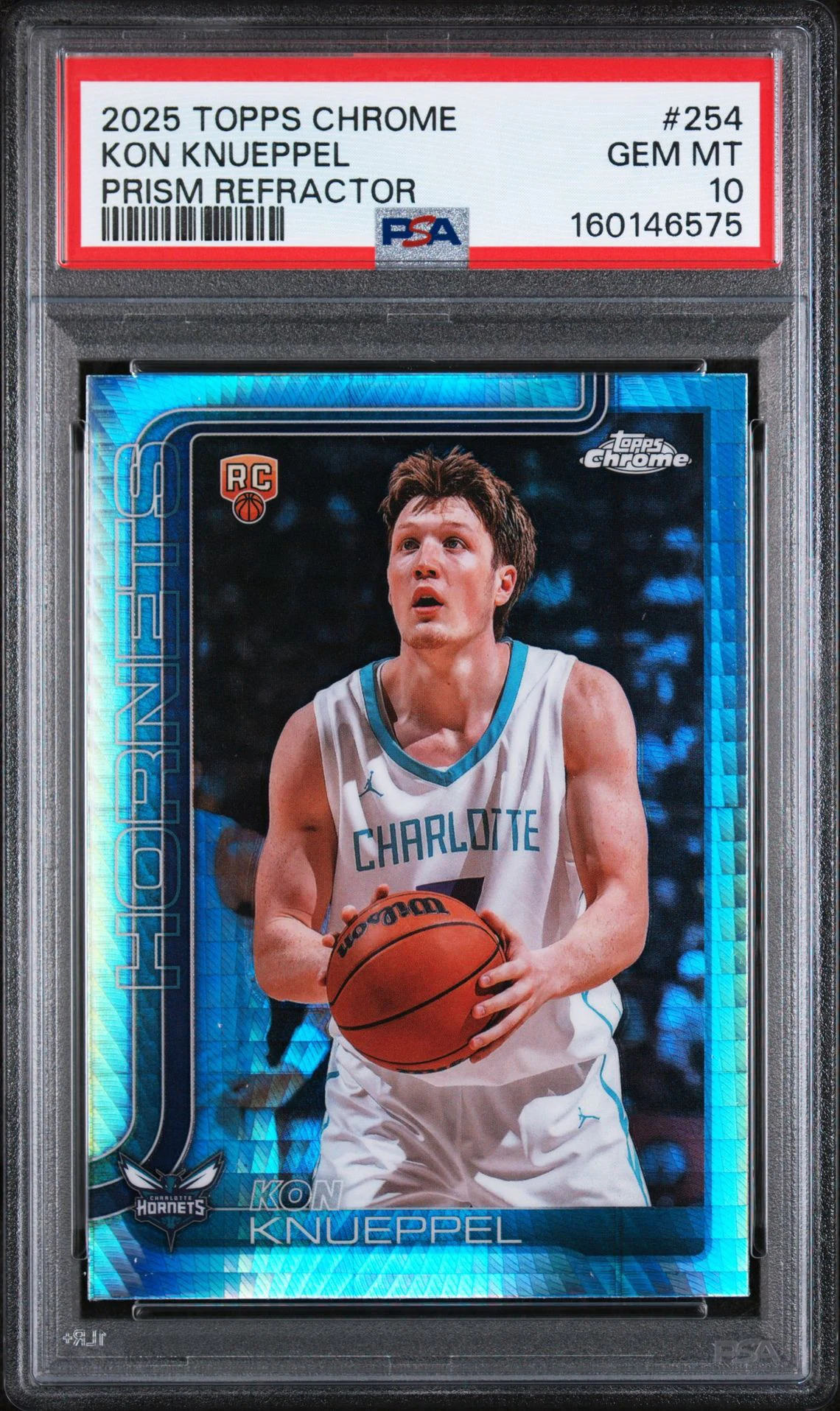 2025 Topps Chrome Kon Knueppel Prism Refractor #254 PSA 10 front