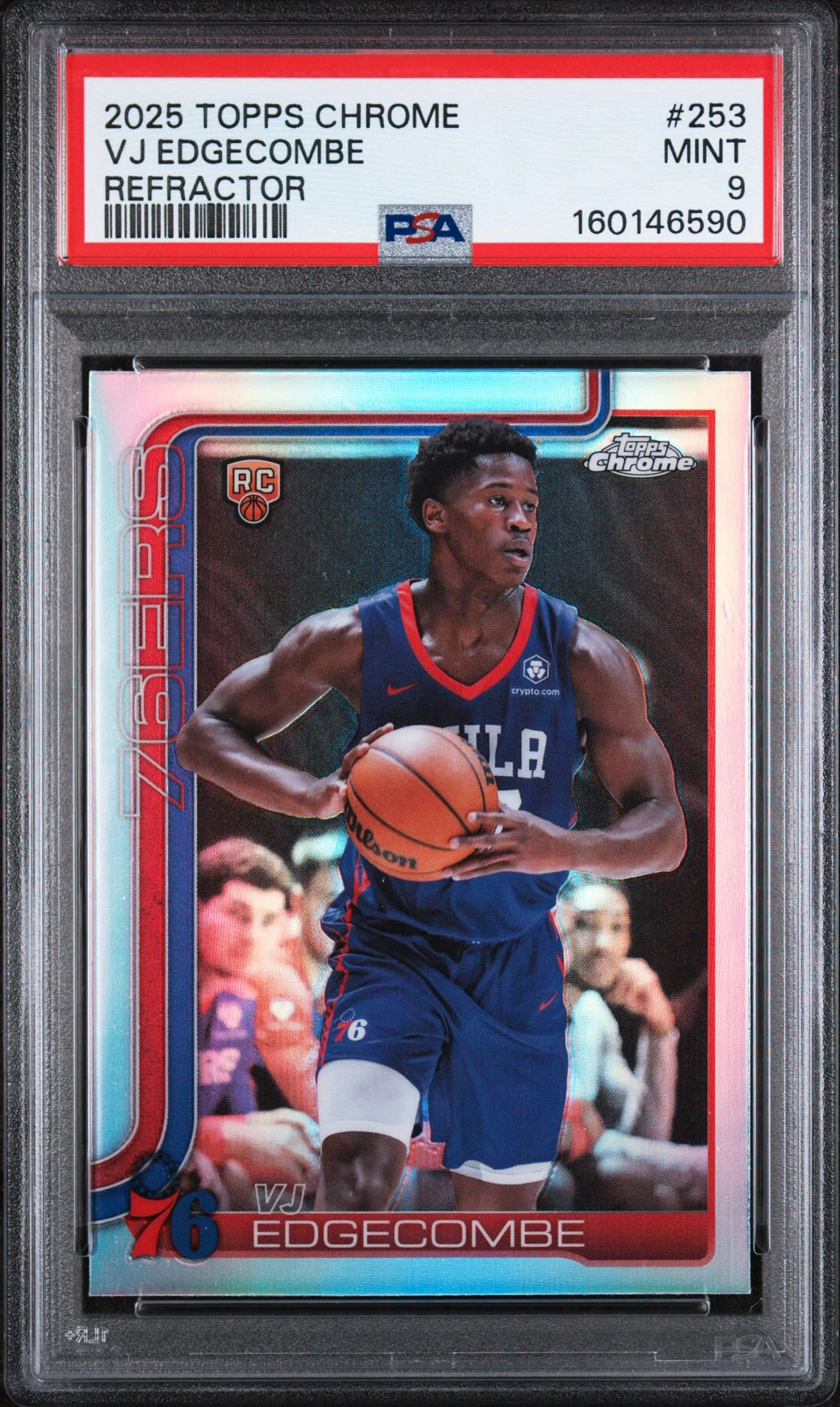 2025 Topps Chrome VJ Edgecombe Refractor #253 PSA 9 front