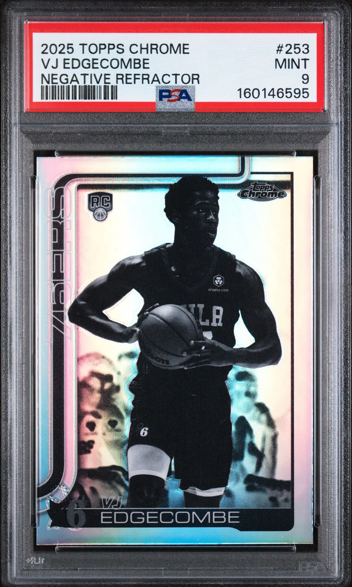 2025 Topps Chrome VJ Edgecombe Negative Refractor #253 RC PSA 9 front
