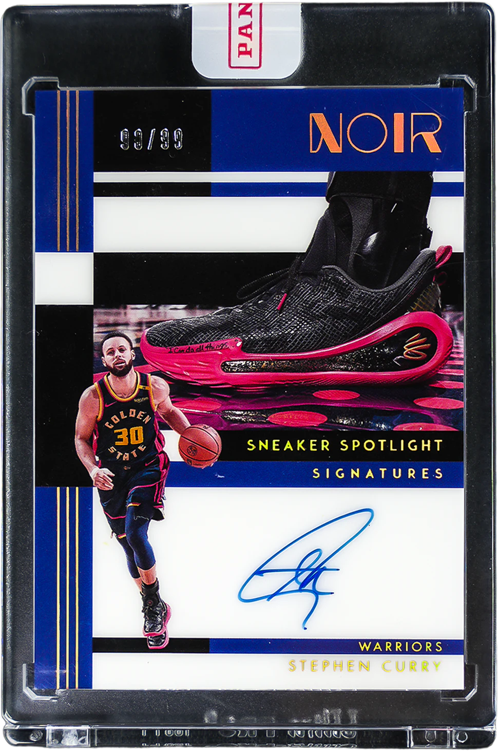 2024-25 Panini Noir Stephen Curry Sneaker Spotlight Signatures 99/99 front